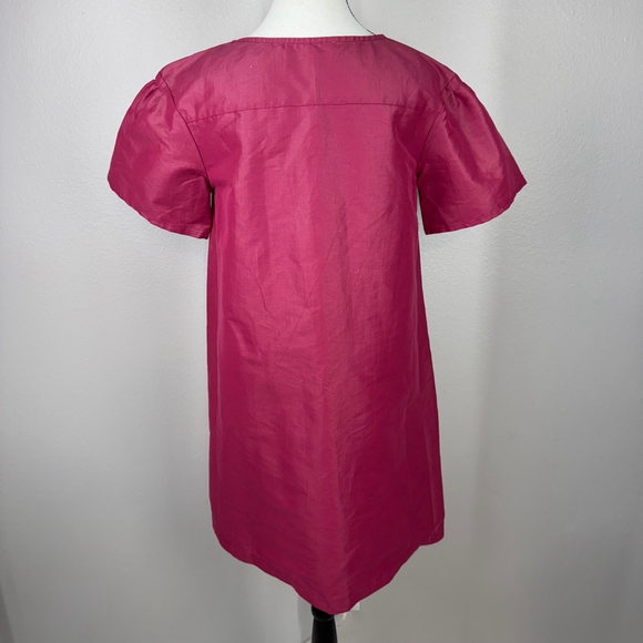 Love Moschino Mini Shift Dress 6 Pink Barbiecore Short Puff Sleeve Made in Italy - Picture 4 of 15